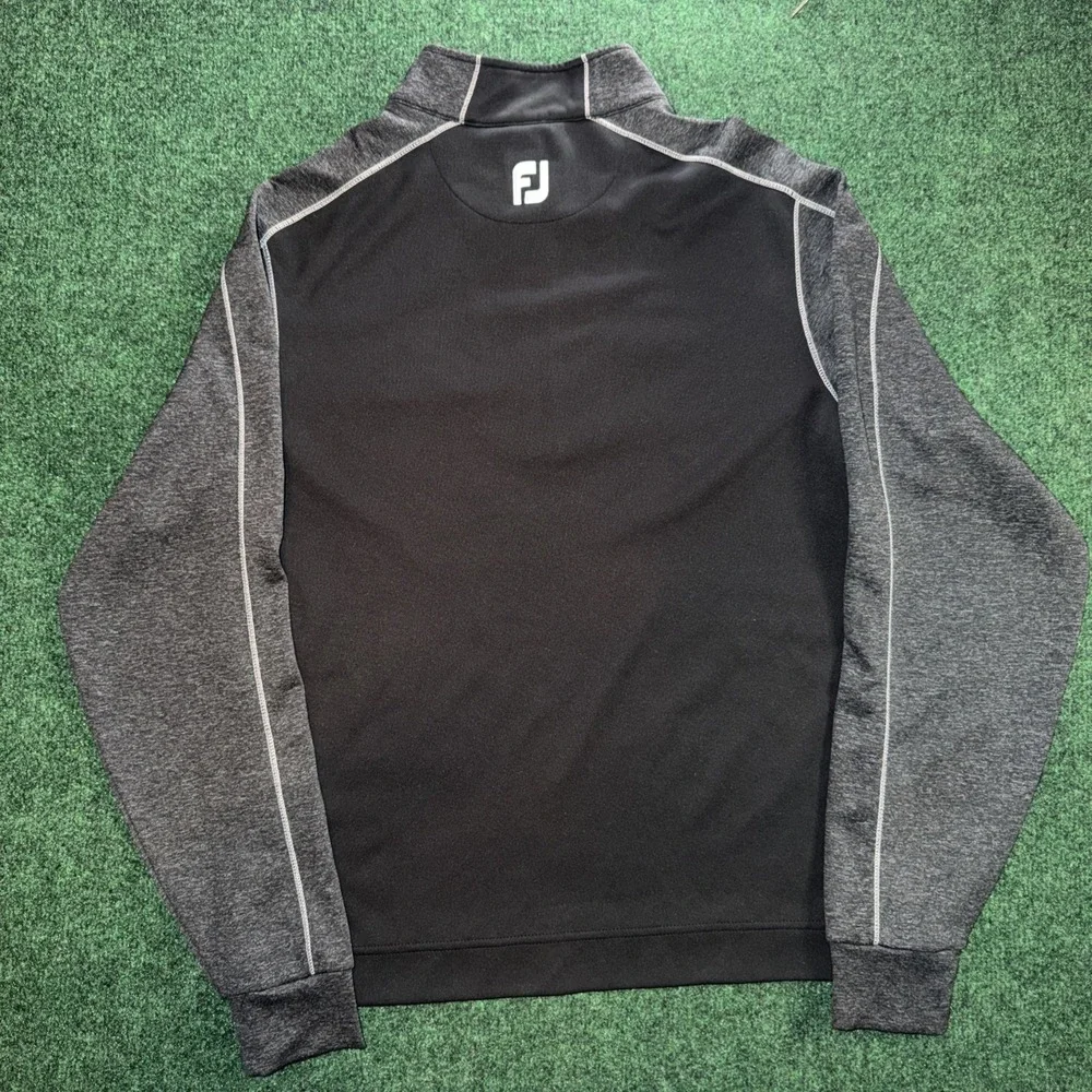 Footjoy 1/4 Zip Pullover Black Pine Tree Logo Men's Size Small